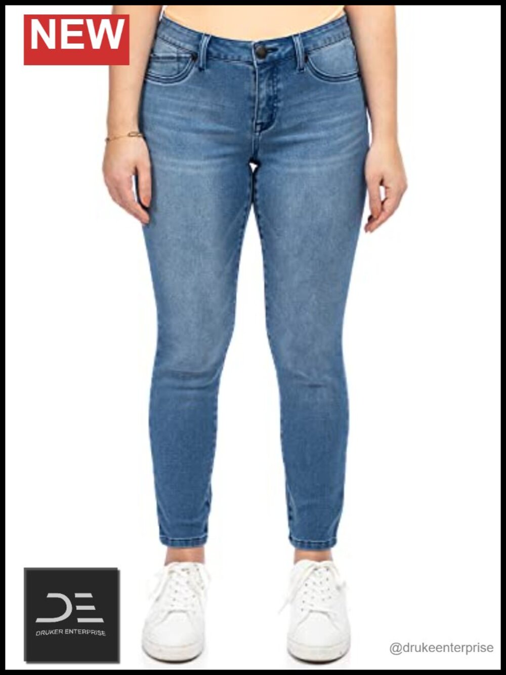 Petite Mid-Rise Skinny Jeans 26" Inseam Butter Stretch Denim